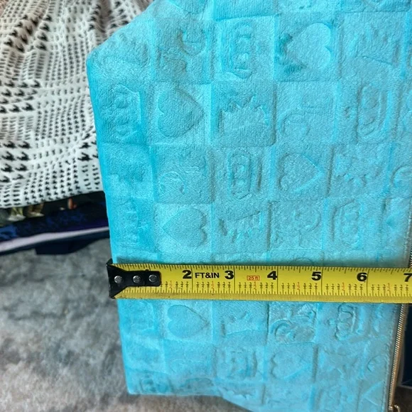 Juicy Couture Logo Travel Cosmetic Bag Teal Blue Makeup Case Y2K NEW - Picture 10 of 11